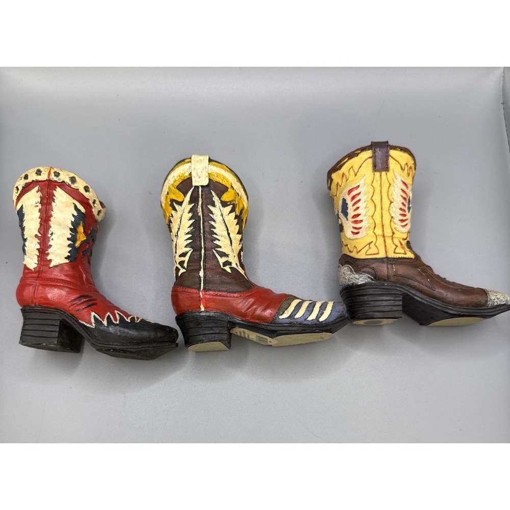 3 Southwestern‎ Reflections Collection Cowboy Boots. Cowboy Boot Figurines 4x4in